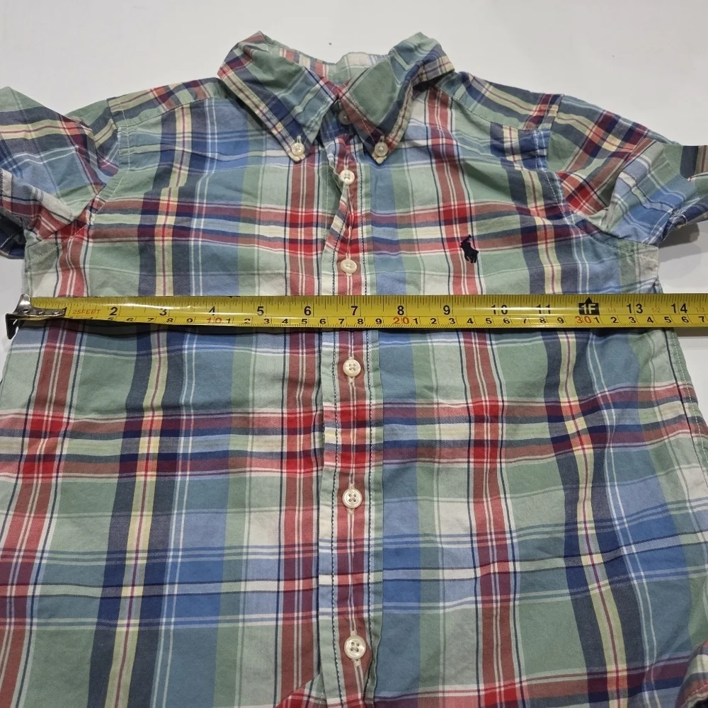 Ralph Lauren Plaid Short Sleeve Button Down Shirt Sz.4T